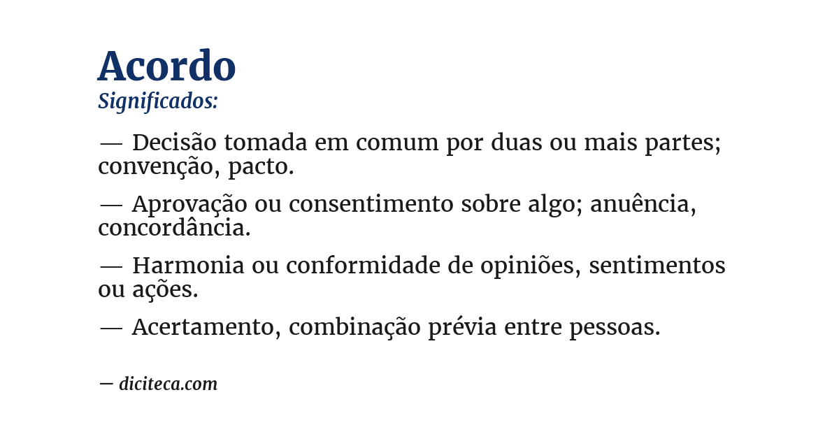 Significado de acordo