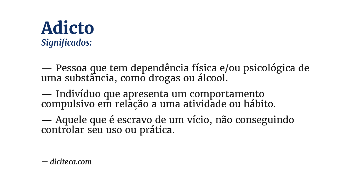 Significado de adicto