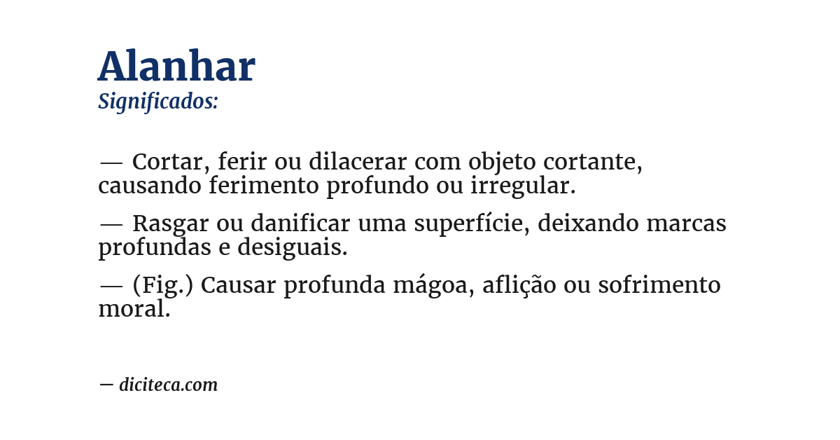 Significado de alanhar