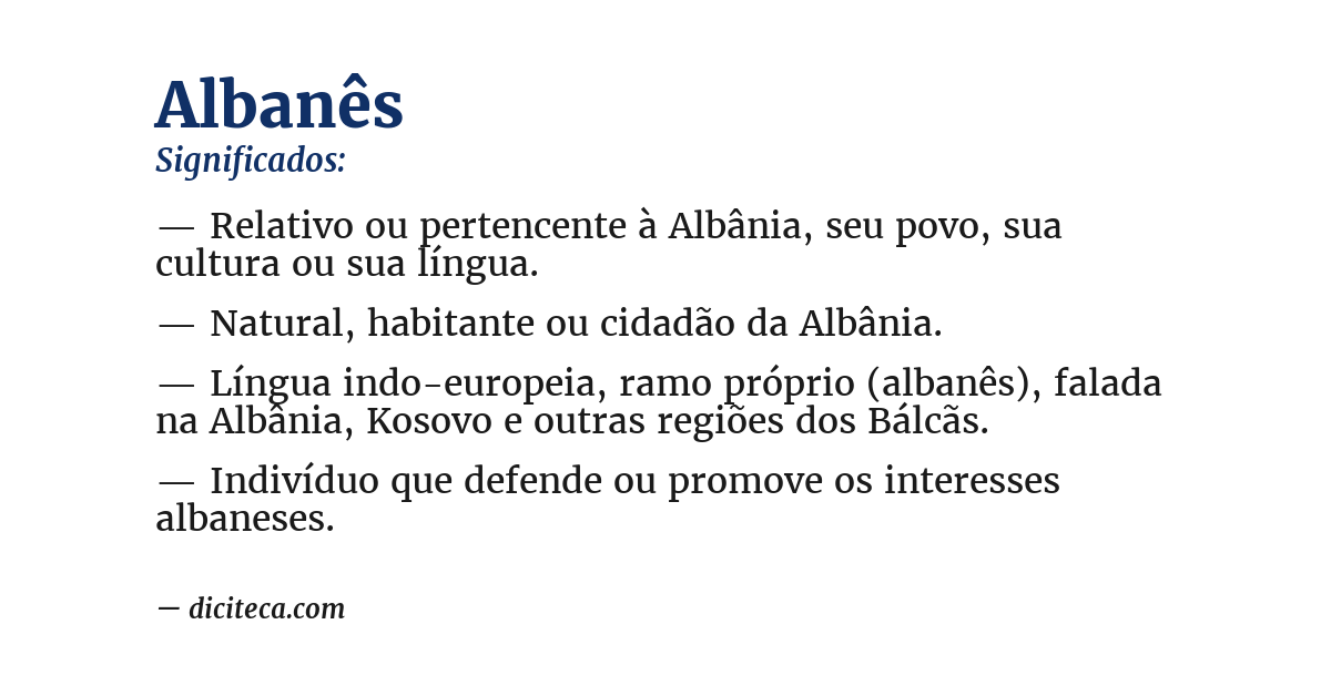 Significado de albanês
