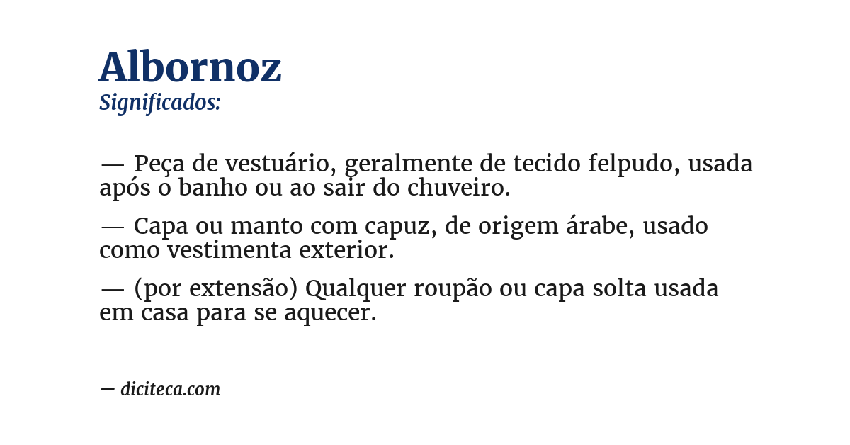 Significado de albornoz