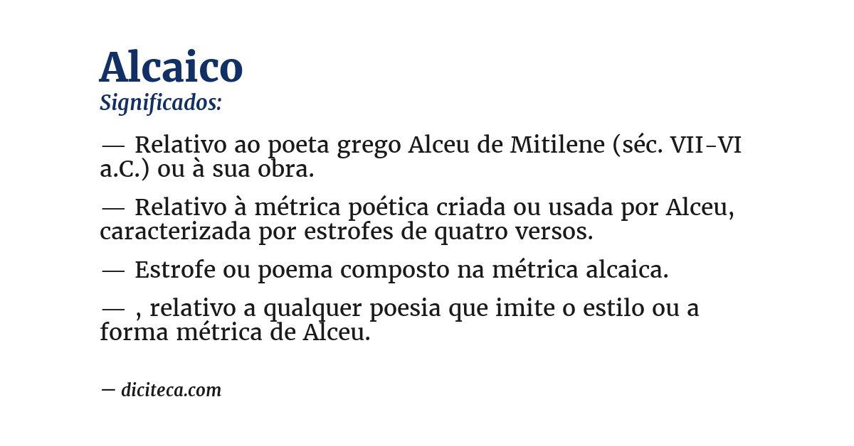 Significado de alcaico