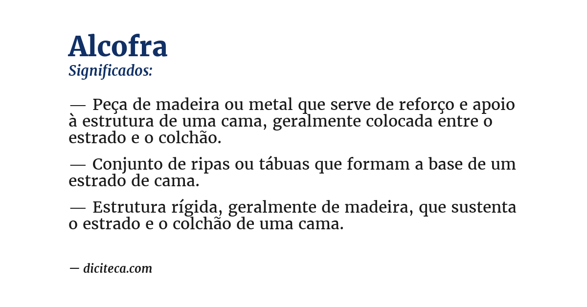 Significado de alcofra