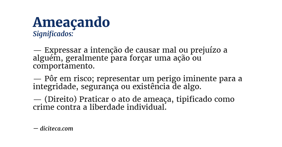 Significado de ameaçando