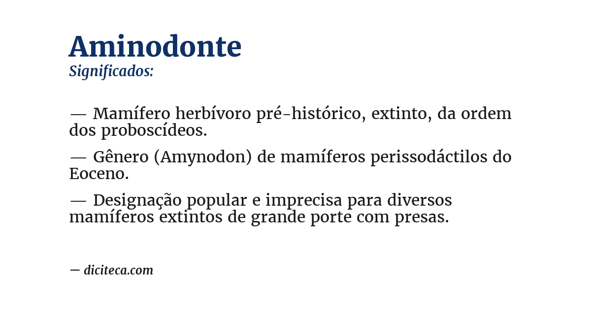 Significado de aminodonte