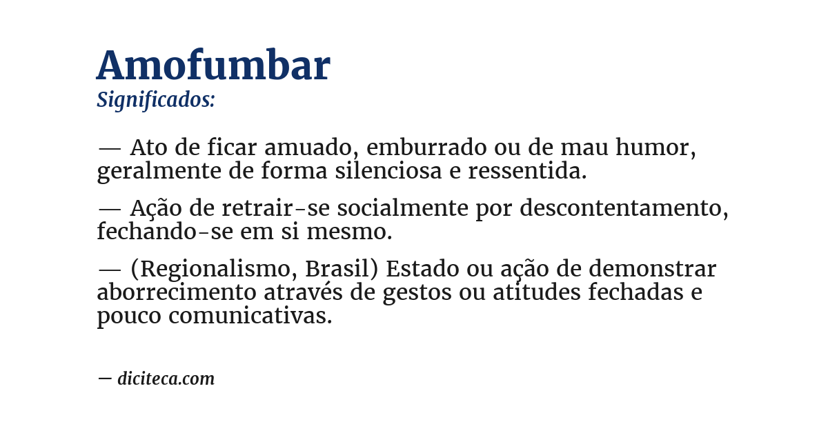 Significado de amofumbar