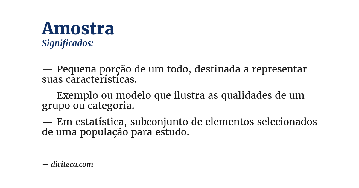 Significado de amostra