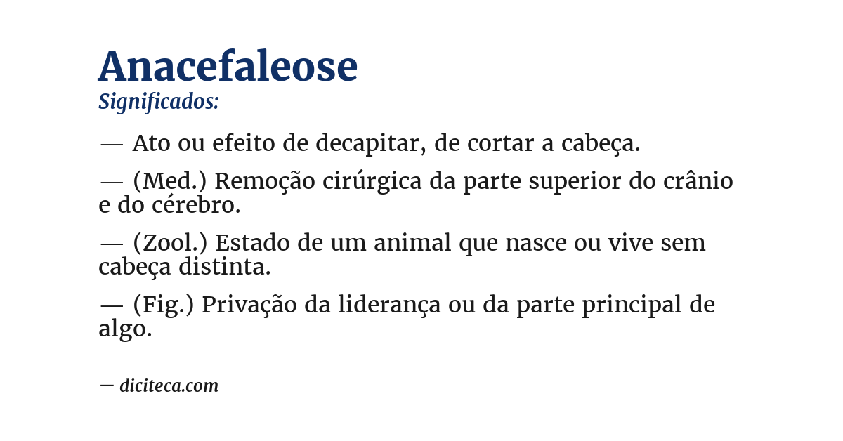 Significado de anacefaleose