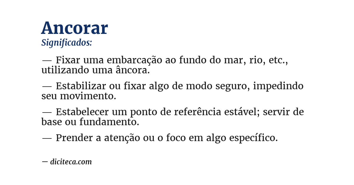 Significado de ancorar