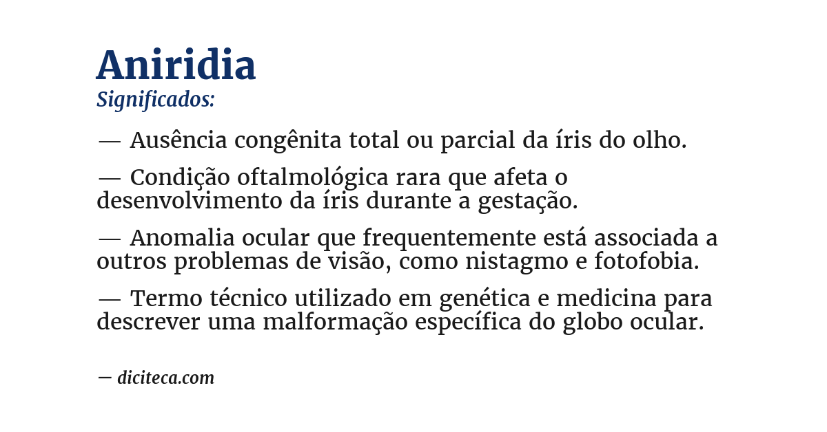 Significado de aniridia