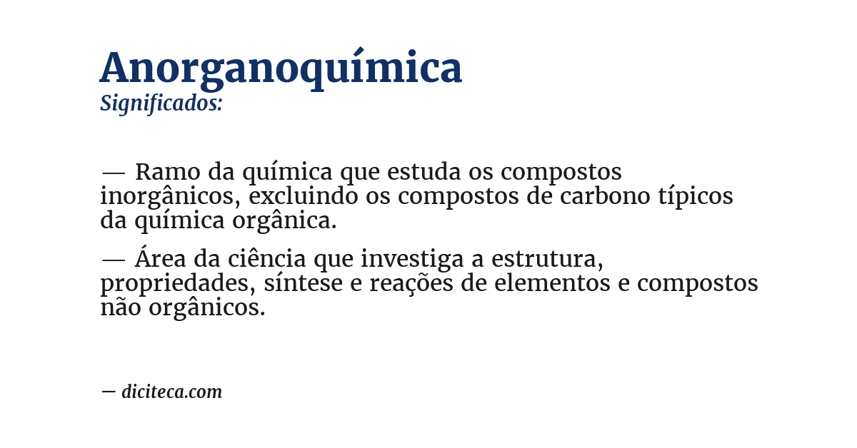 Significado de anorganoquímica