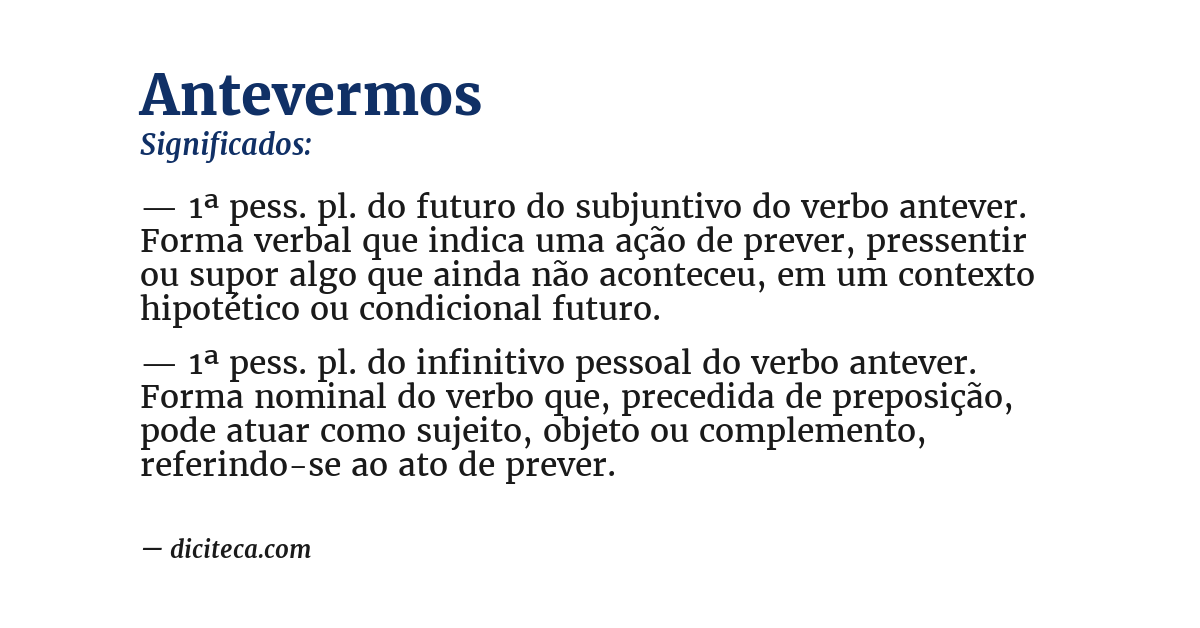 Significado de antevermos