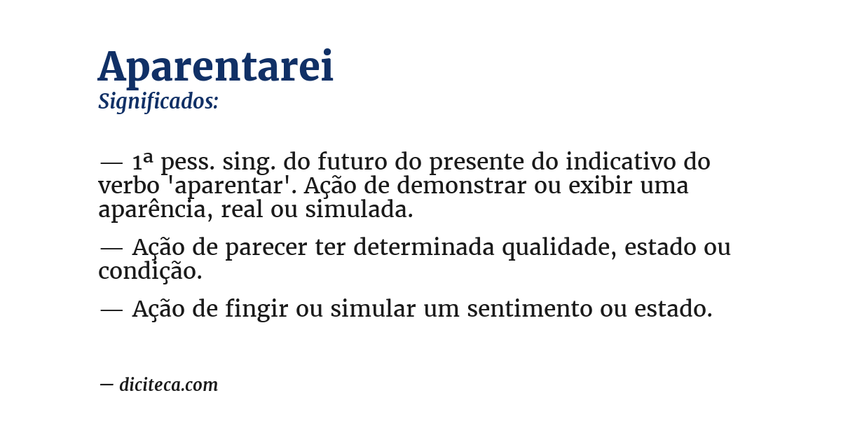 Significado de aparentarei
