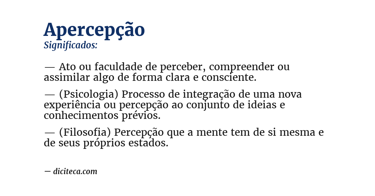 Significado de apercepção