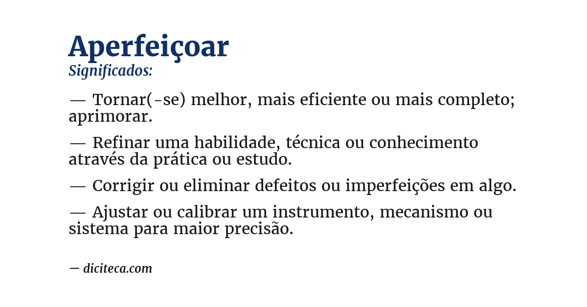 Significado de aperfeiçoar
