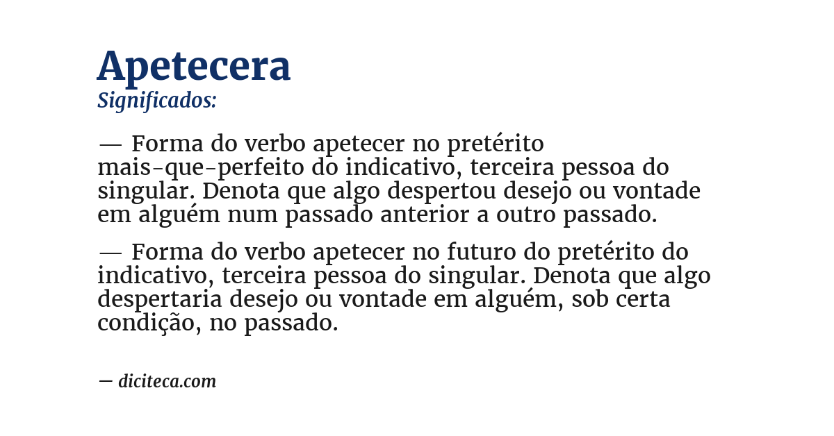 Significado de apetecera