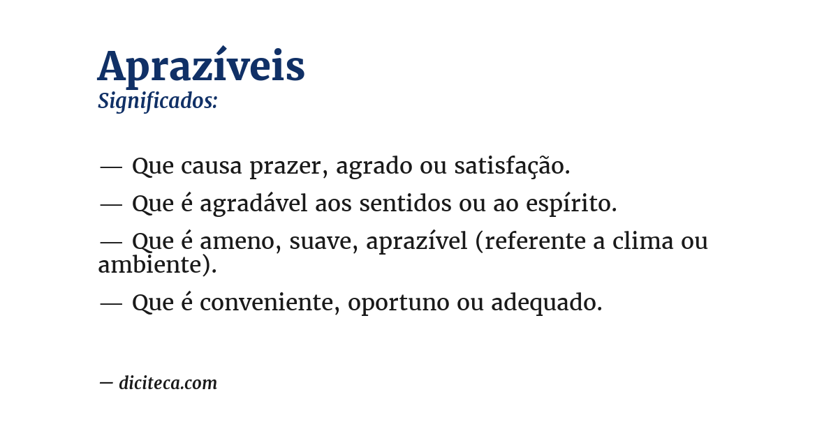 Significado de aprazíveis