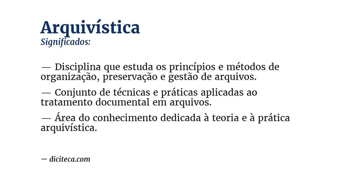 Significado de arquivística