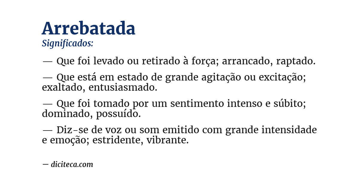 Significado de arrebatada