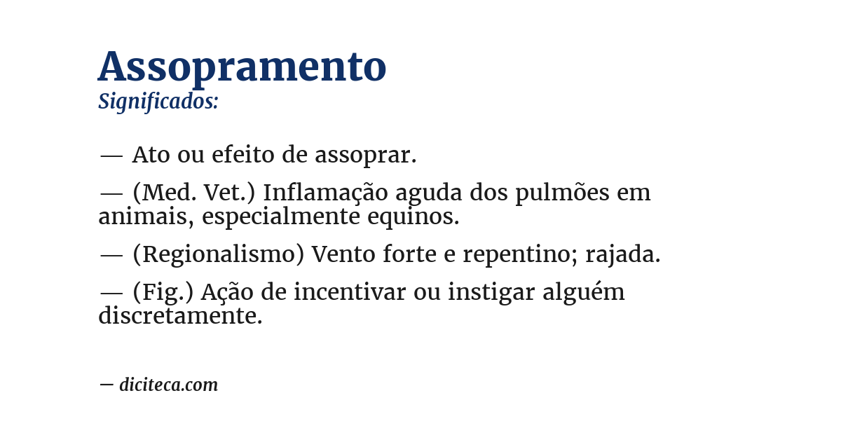 Significado de assopramento