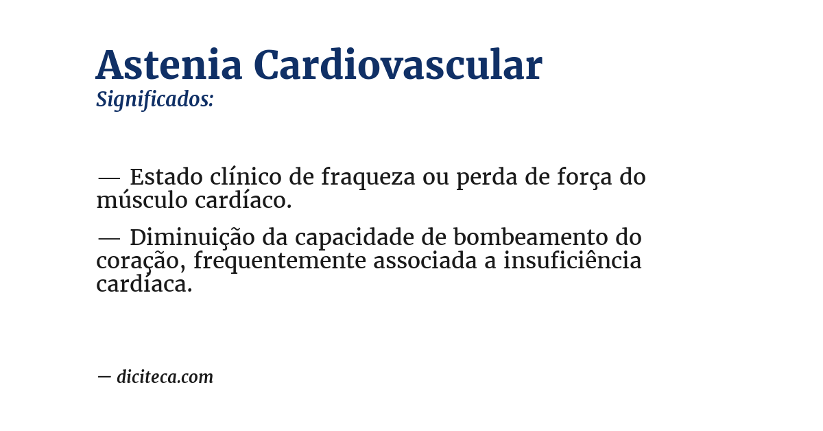Significado de astenia cardiovascular