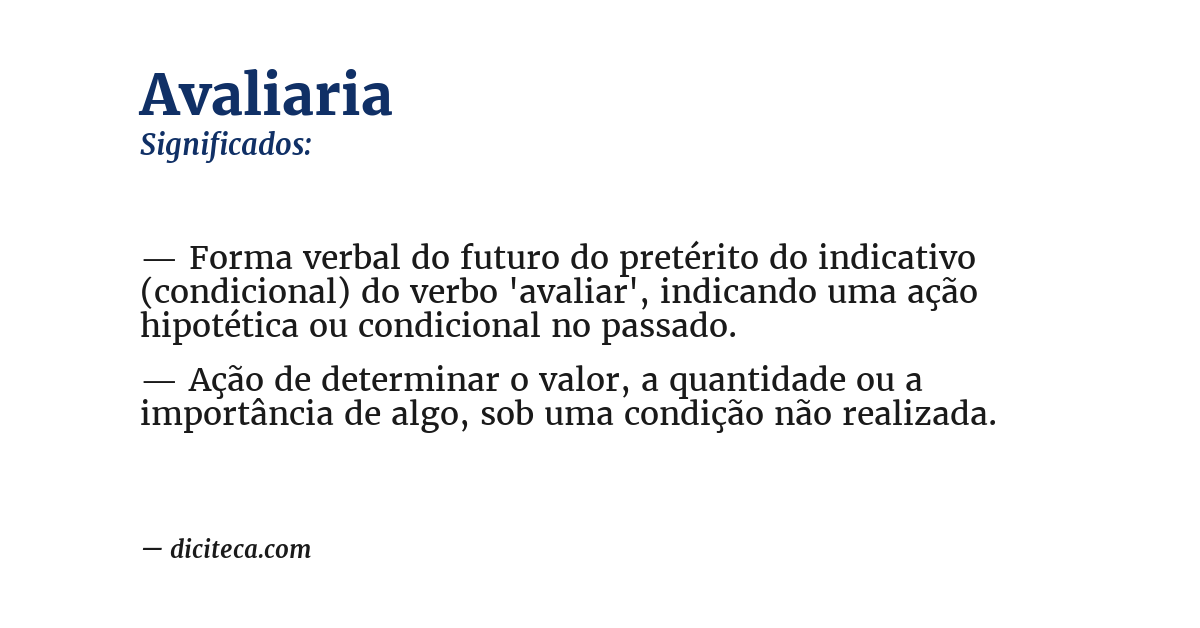 Significado de avaliaria