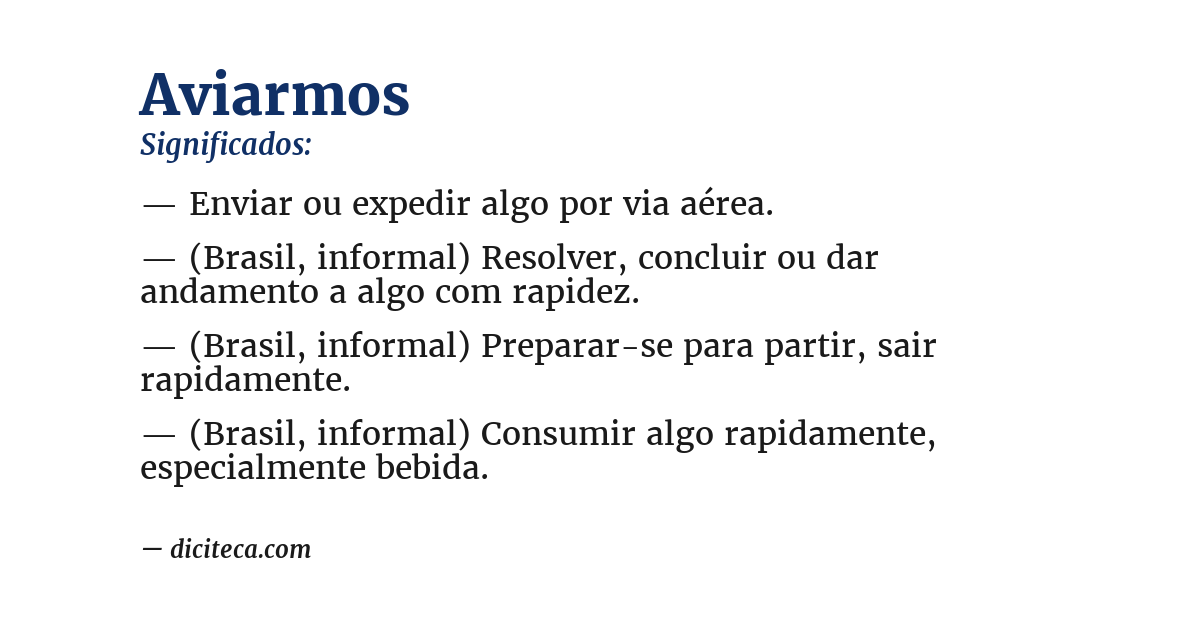 Significado de aviarmos