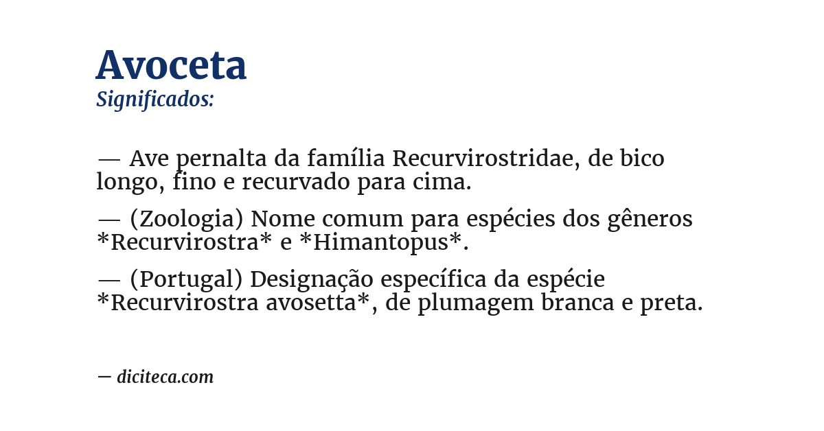 Significado de avoceta
