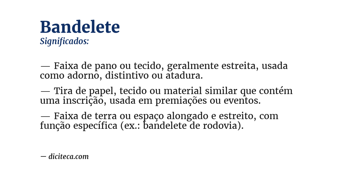 Significado de bandelete