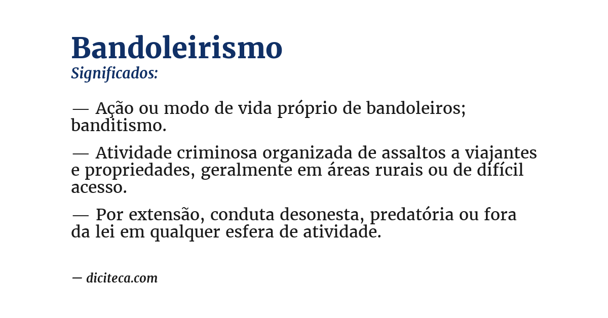 Significado de bandoleirismo