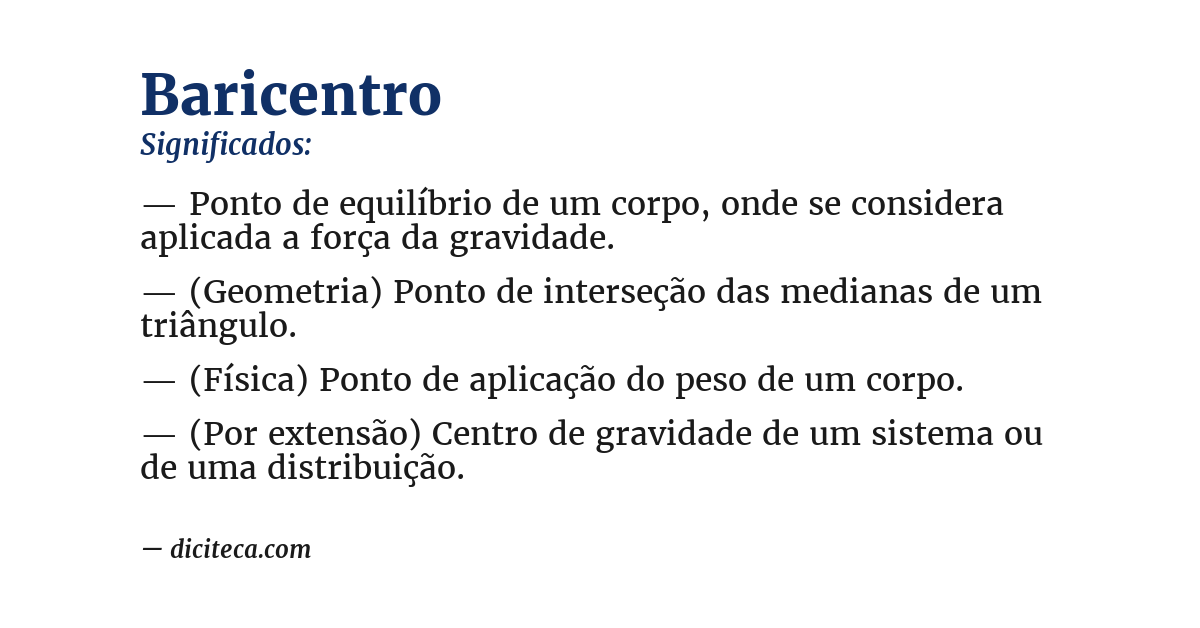 Significado de baricentro