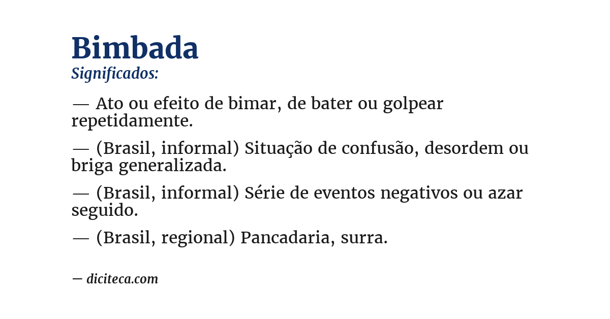 Significado de bimbada
