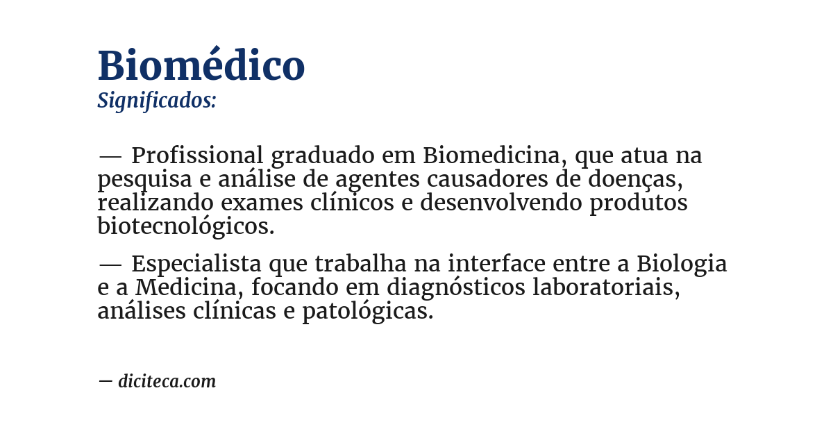 Significado de biomédico