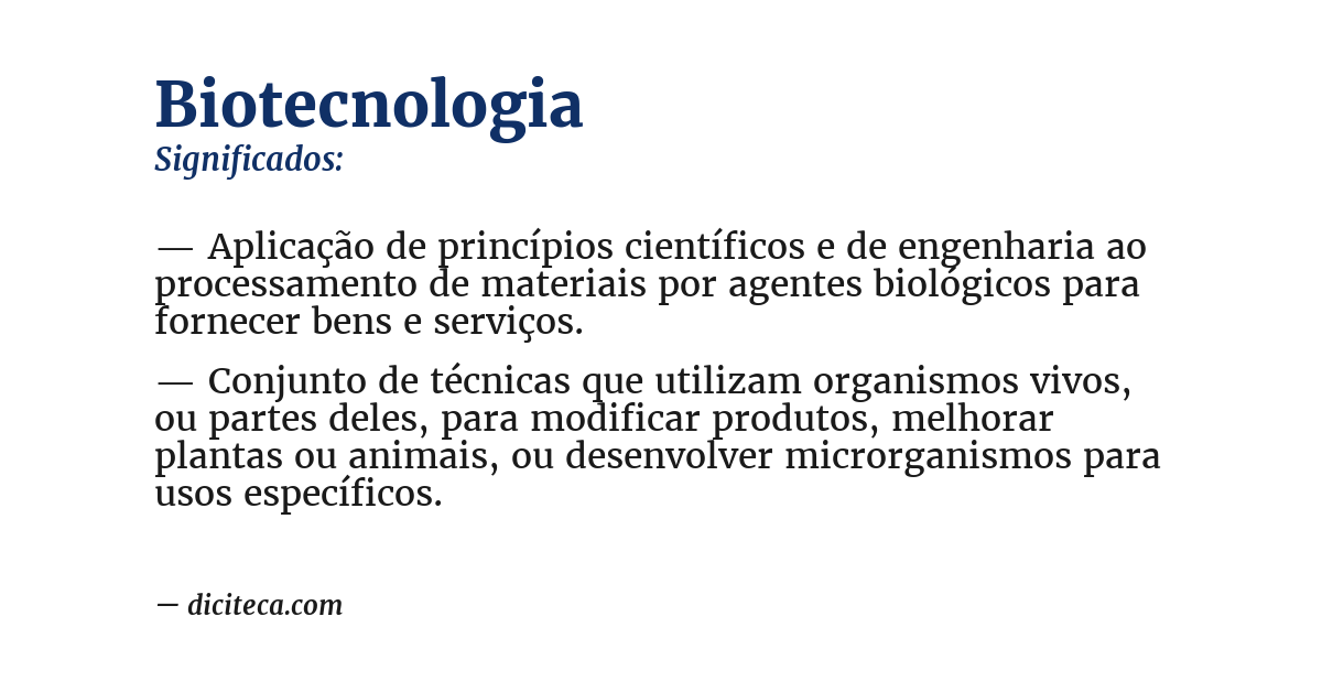 Significado de biotecnologia