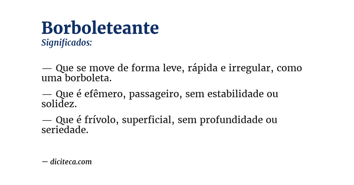 Significado de borboleteante