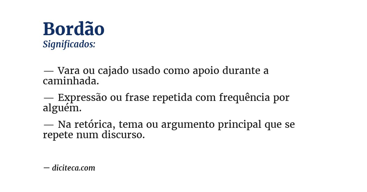 Significado de bordão