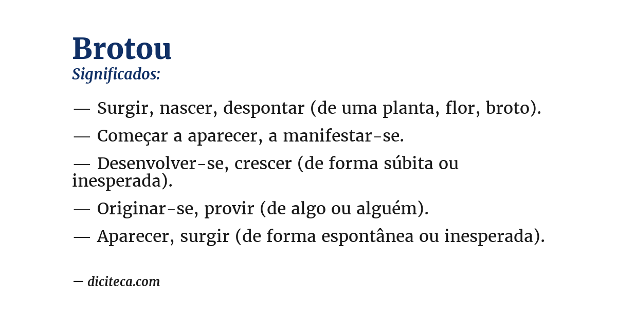 Significado de brotou