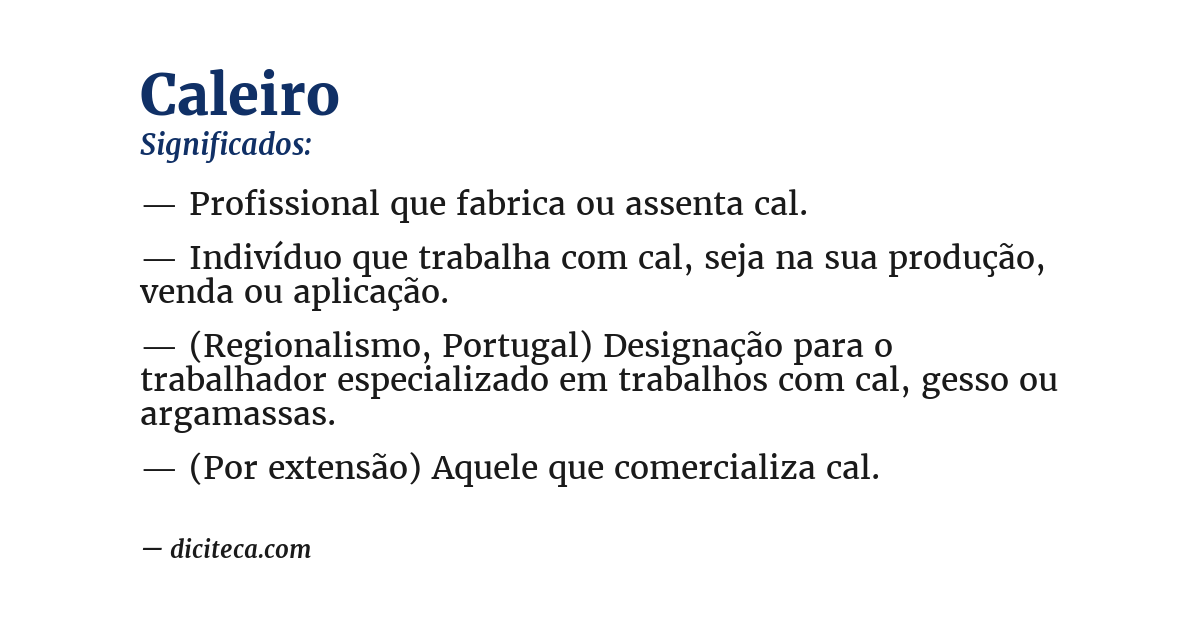 Significado de caleiro