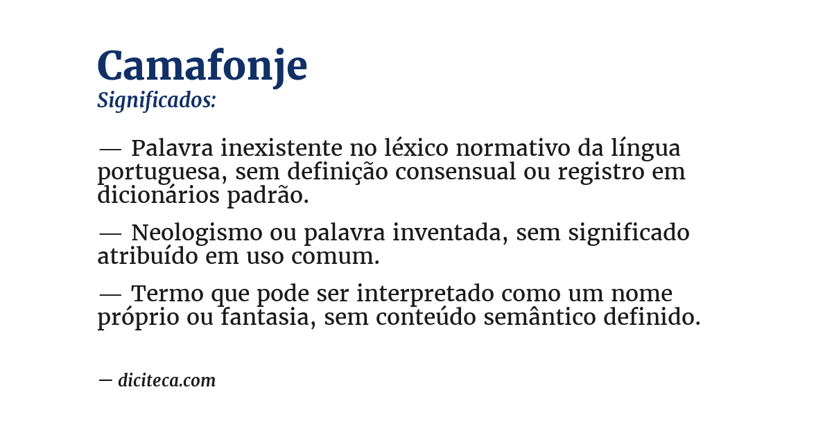 Significado de camafonje