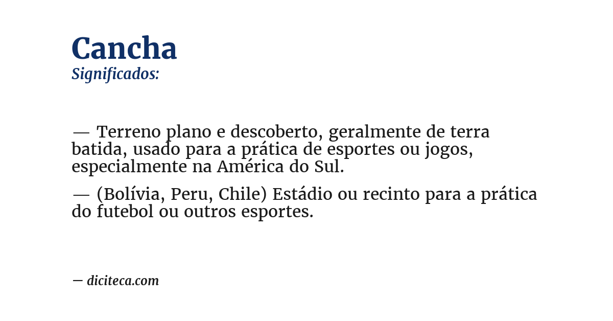 Significado de cancha