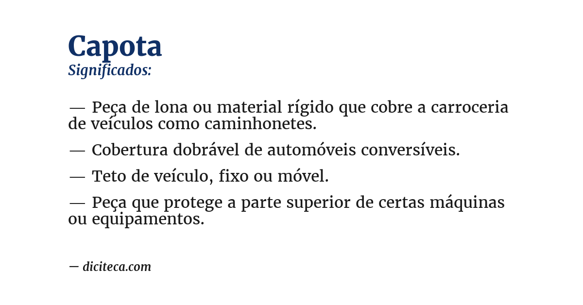 Significado de capota