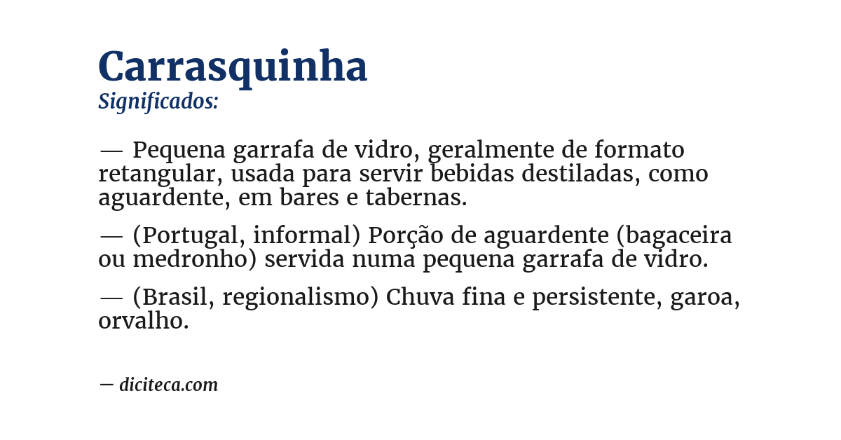 Significado de carrasquinha