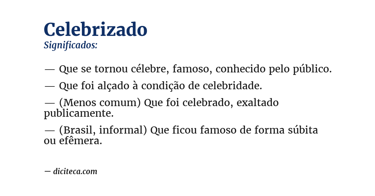 Significado de celebrizado