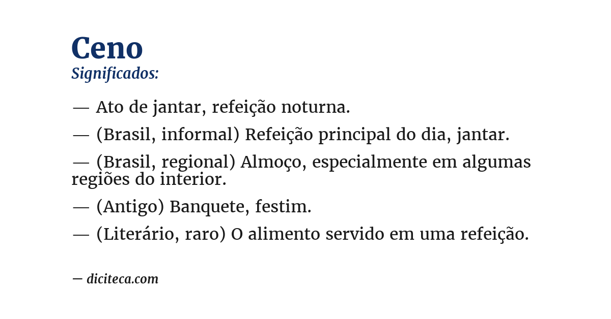 Significado de ceno