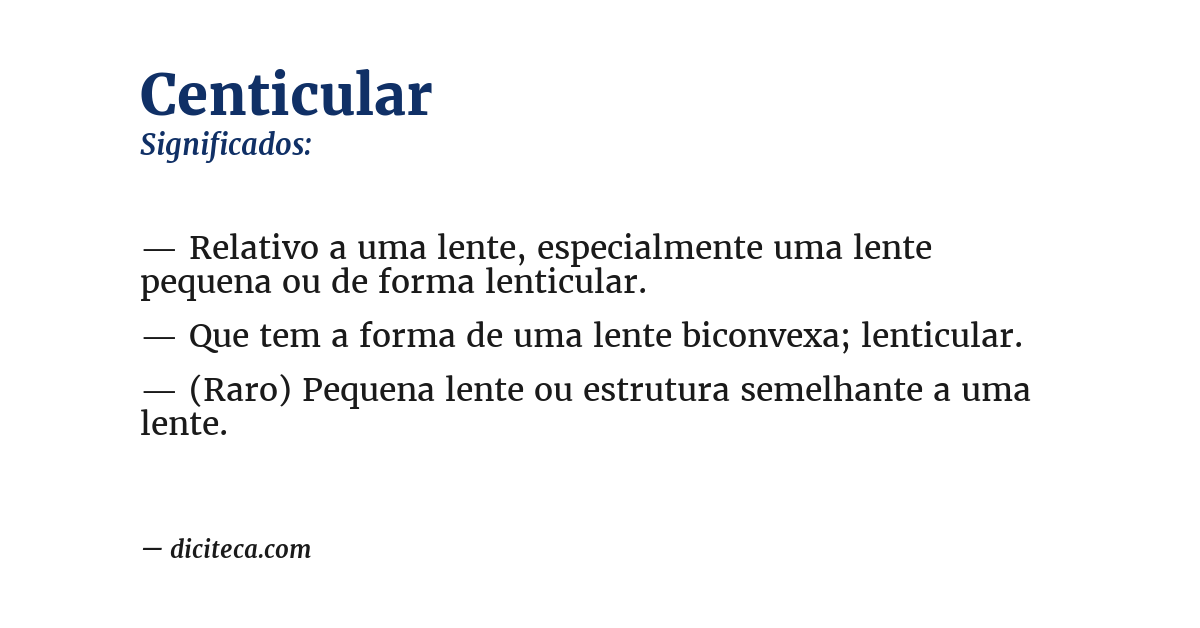 Significado de centicular