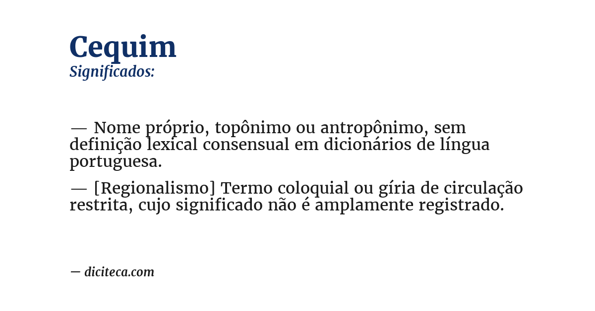 Significado de cequim