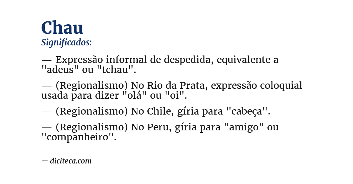 Significado de chau