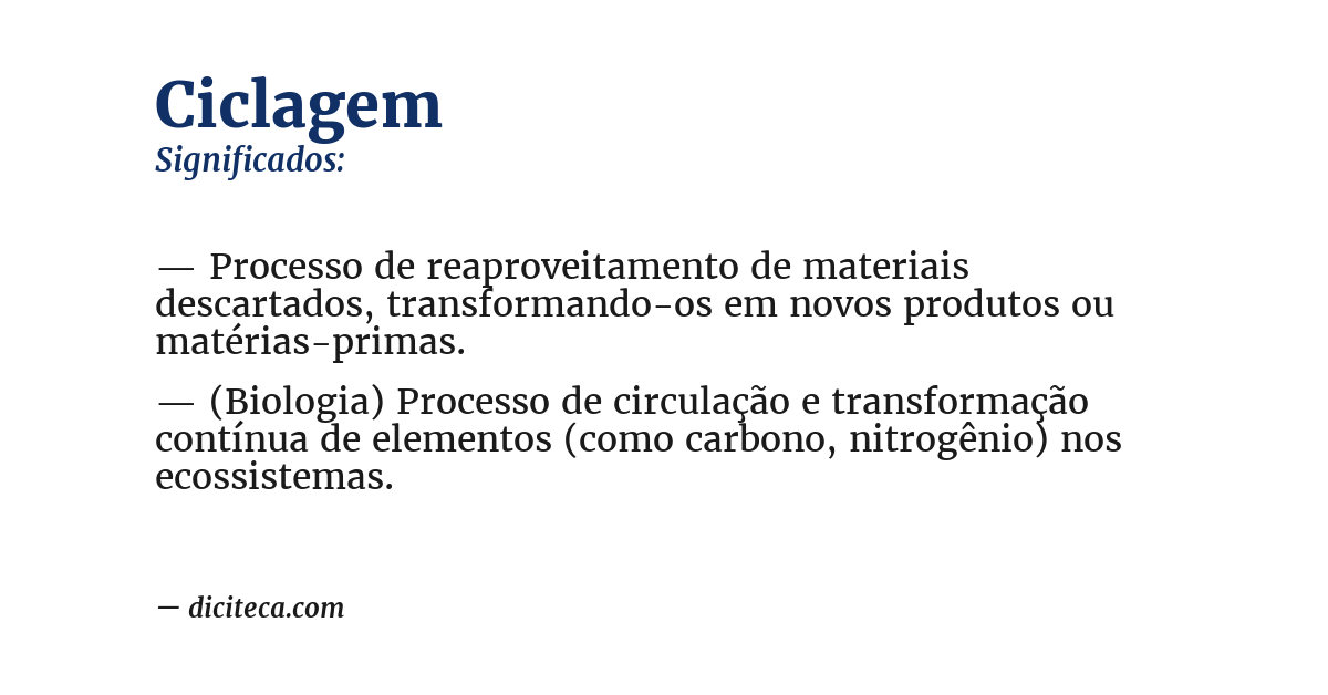 Significado de ciclagem
