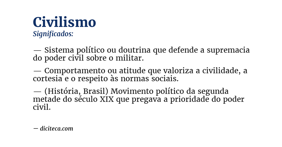 Significado de civilismo