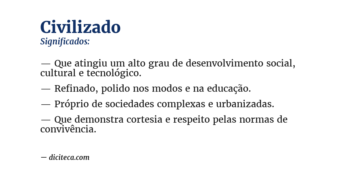 Significado de civilizado